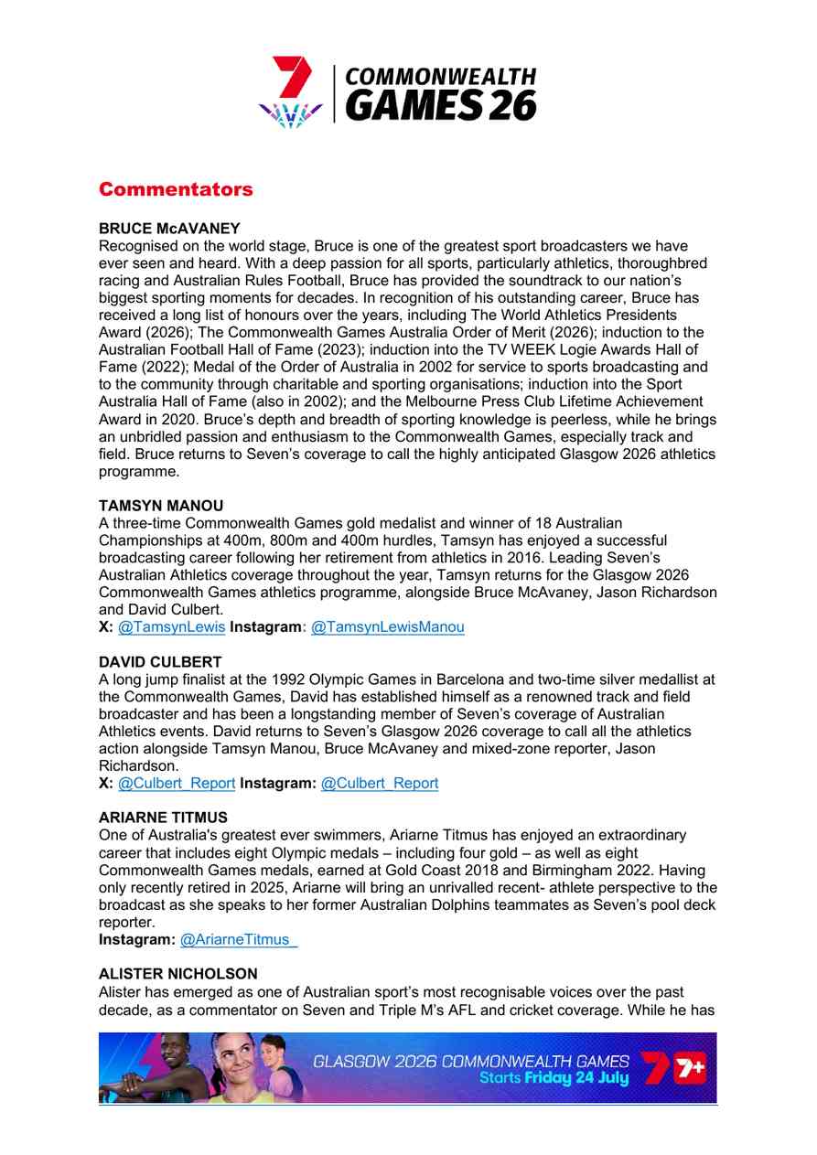 Glasgow 2026 Commonwealth Games media kit page 12