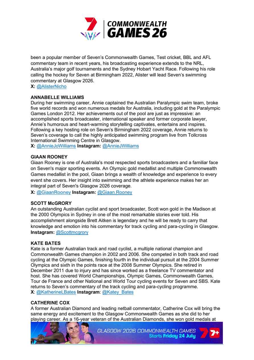 Glasgow 2026 Commonwealth Games media kit page 13