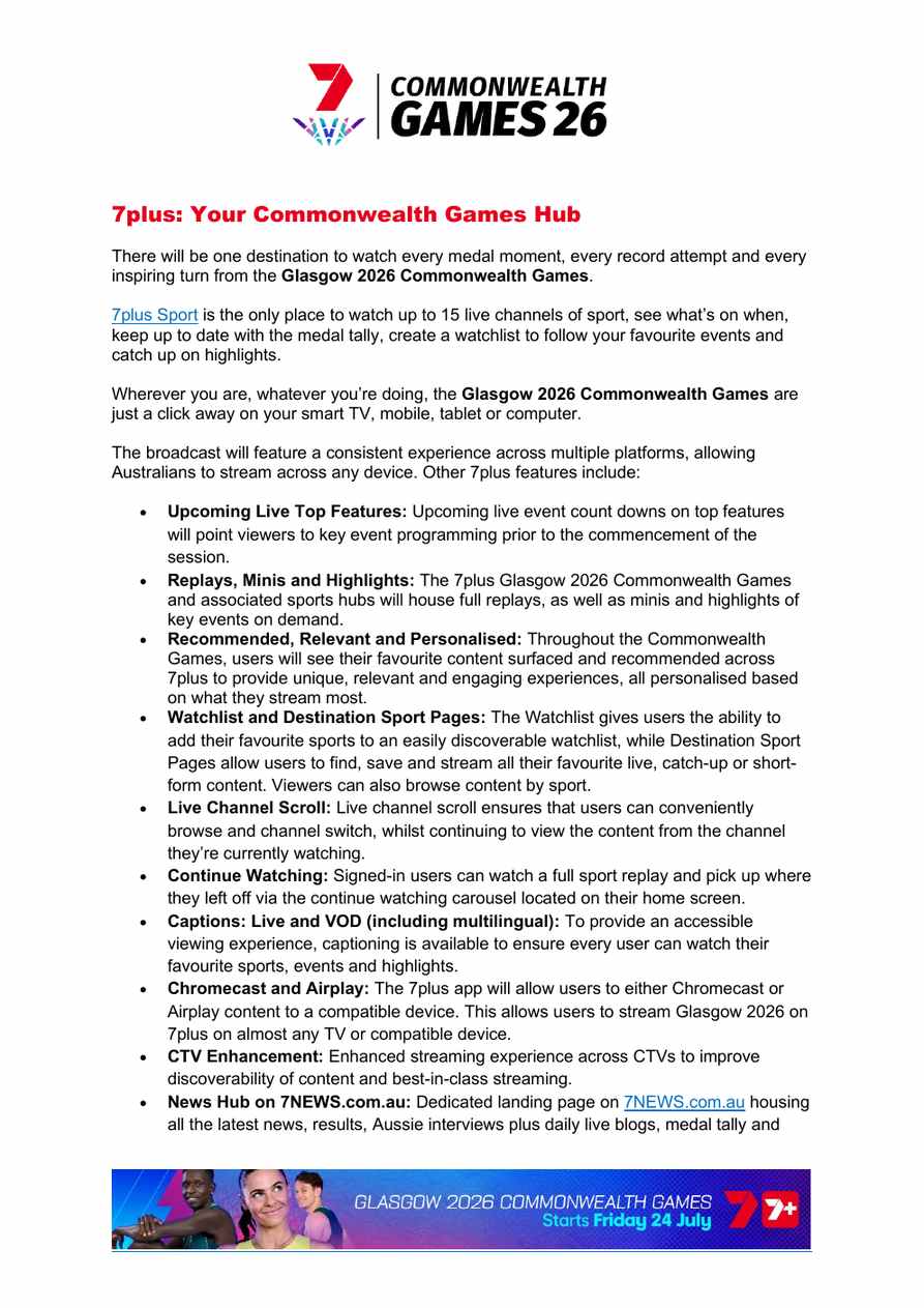 Glasgow 2026 Commonwealth Games media kit page 16
