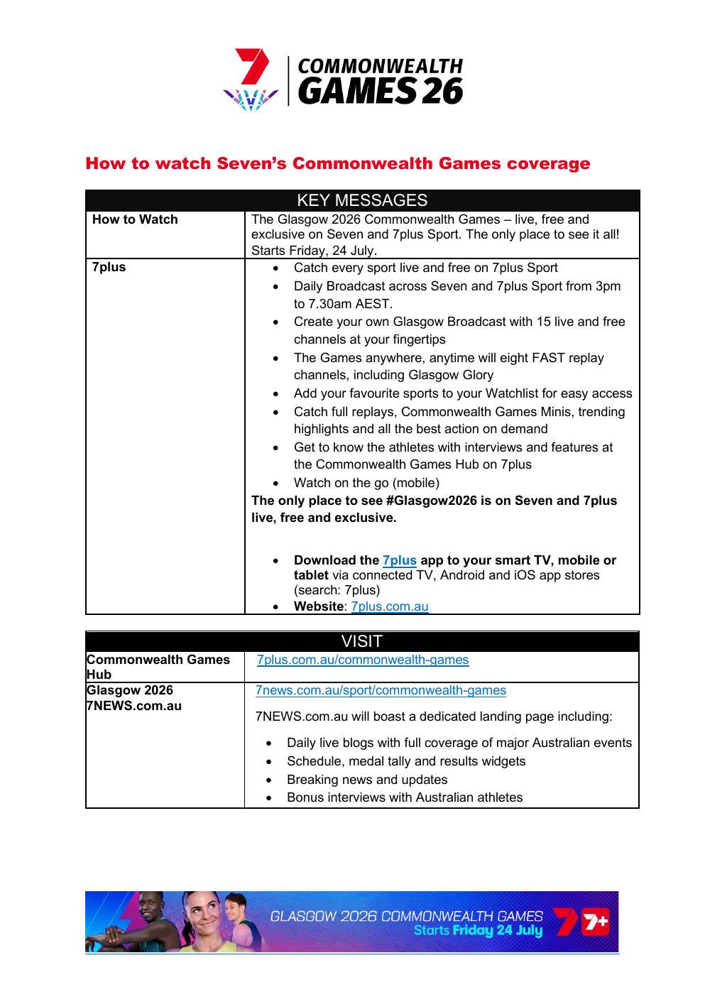 Glasgow 2026 Commonwealth Games media kit page 18