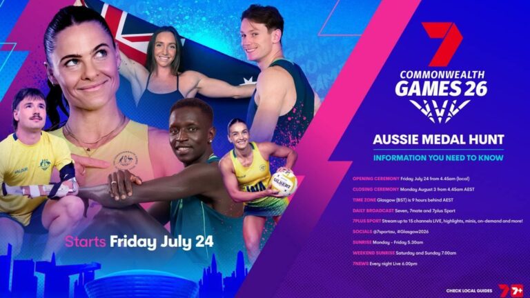 Seven Commonwealth Games 26 official broadcast artwork
