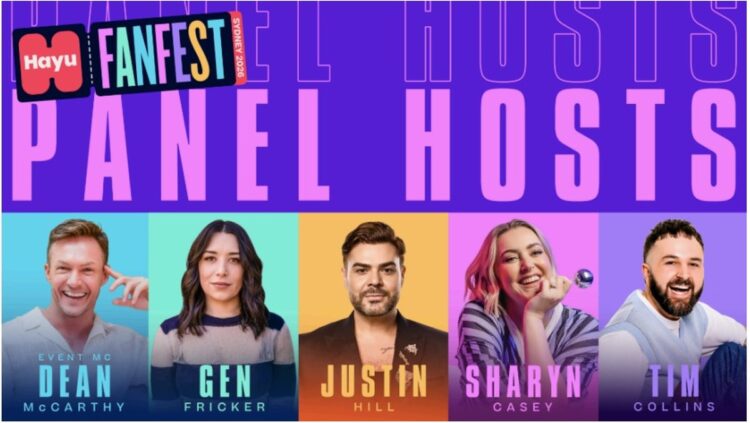 Hayu FanFest Sydney 2026 host line-up with Dean McCarthy, Gen Fricker, Justin Hill, Sharyn Casey and Tim Collins