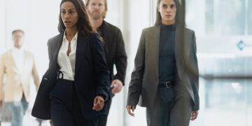 Zoe Saldana and Laysla De Oliveira in Lioness season 3 on Paramount+.