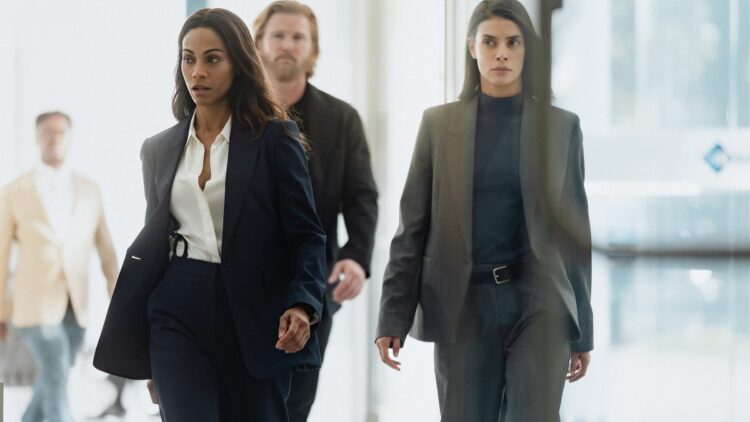 Zoe Saldana and Laysla De Oliveira in Lioness season 3 on Paramount+.