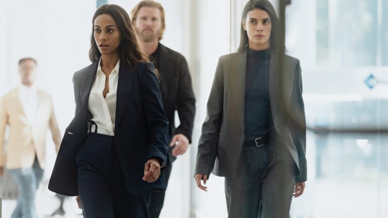 Zoe Saldana and Laysla De Oliveira in Lioness season 3 on Paramount+.