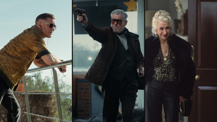Tom Hardy, Pierce Brosnan and Helen Mirren in Mobland season two.