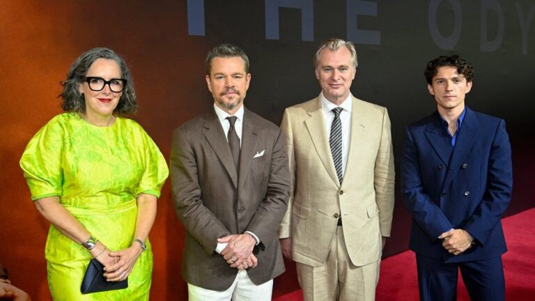 The Odyssey cast and filmmaker Christopher Nolan at the Mumbai premiere