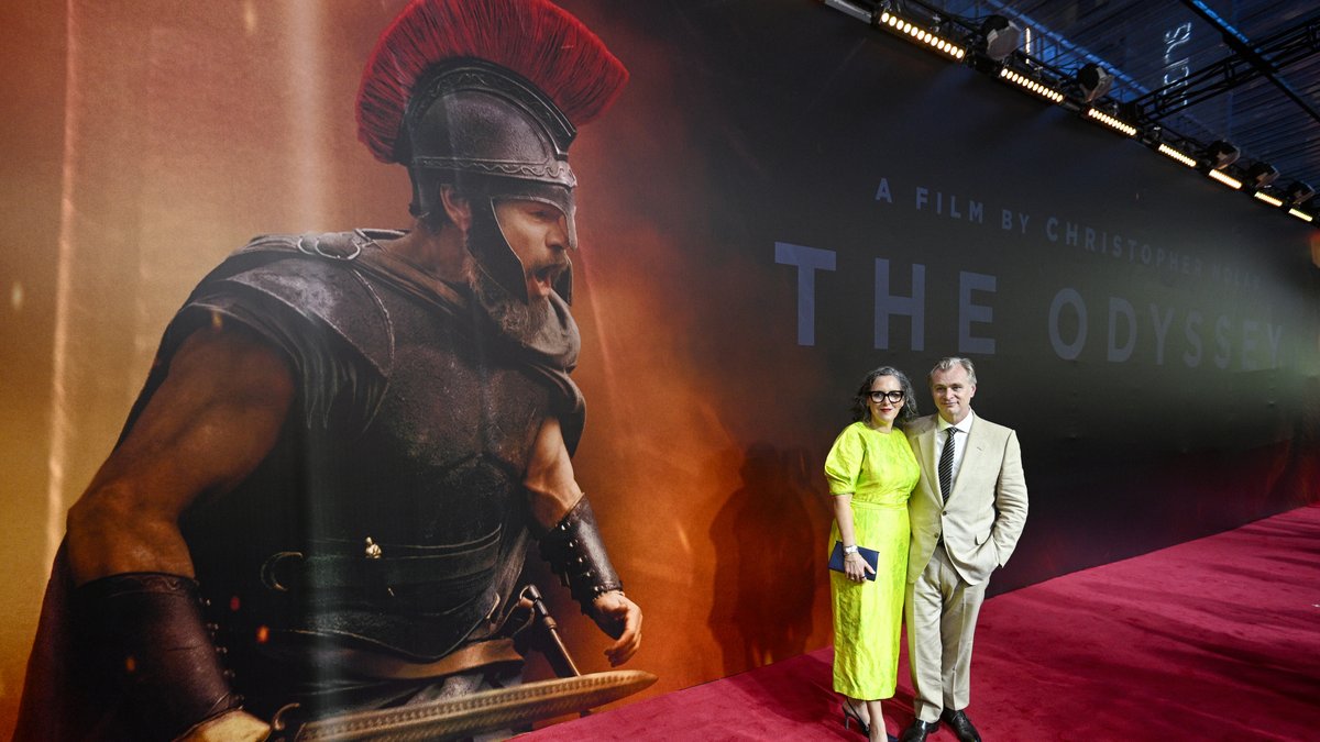 Emma Thomas and Christopher Nolan on the Mumbai red carpet