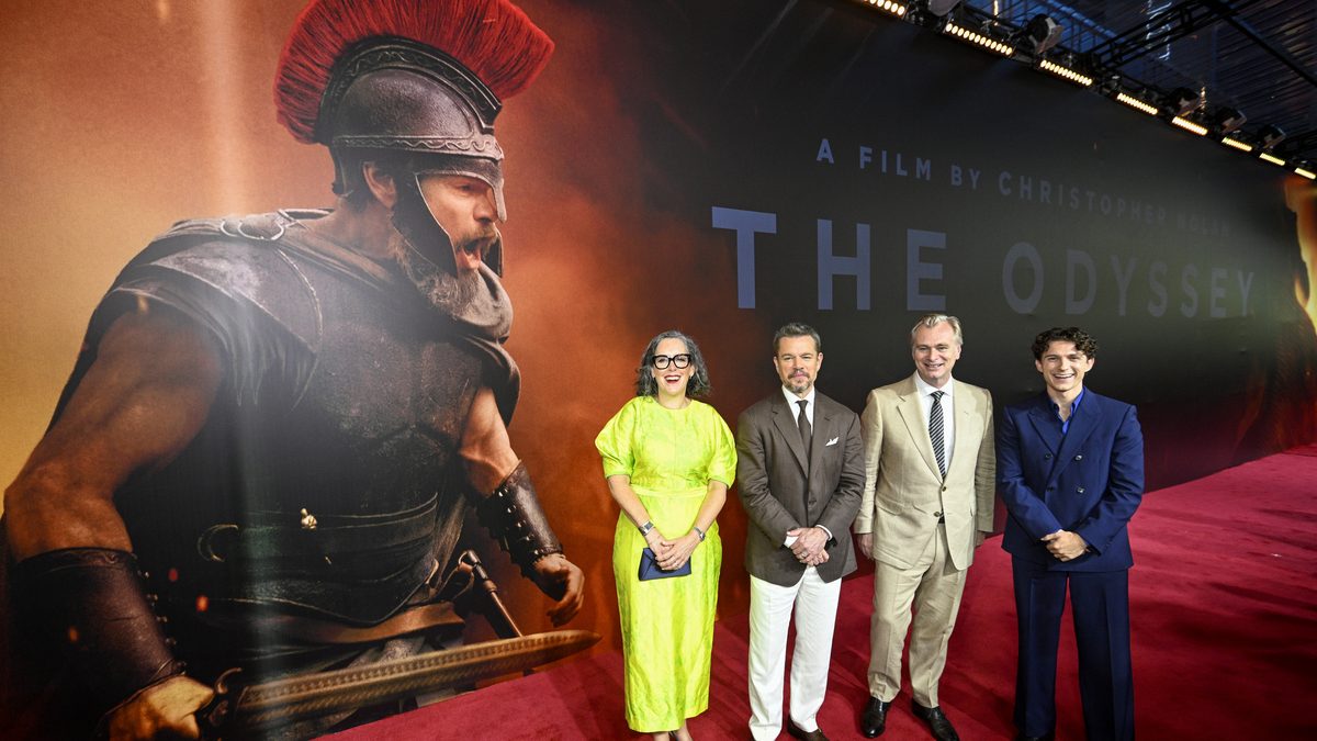 Emma Thomas, Matt Damon, Christopher Nolan and Tom Holland on the Mumbai red carpet