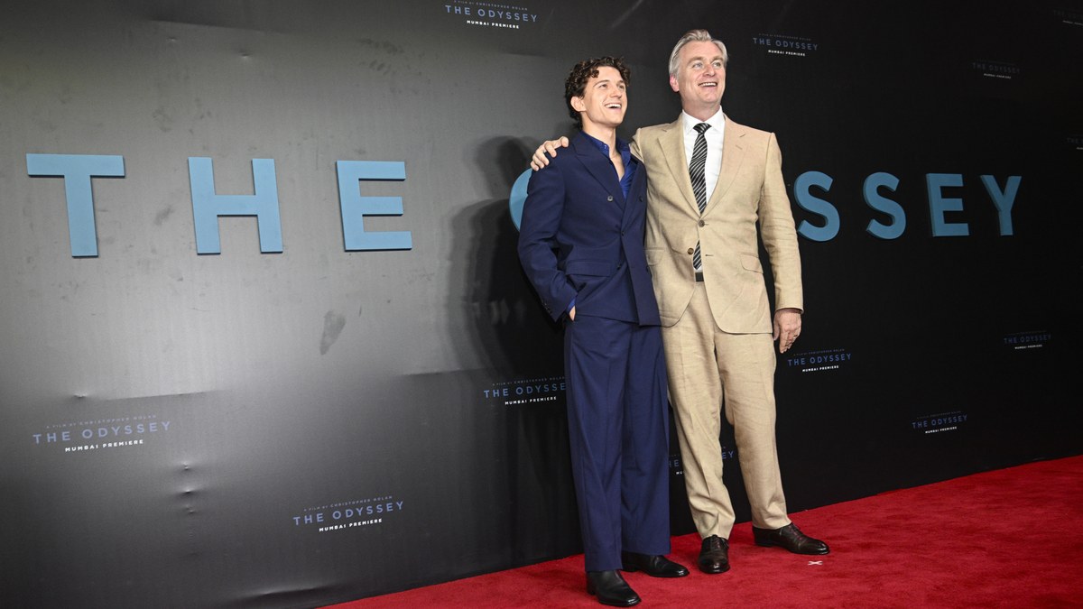 Tom Holland and Christopher Nolan on the Mumbai red carpet