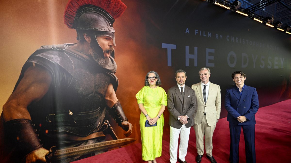 Emma Thomas, Matt Damon, Christopher Nolan and Tom Holland on the Mumbai red carpet