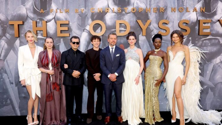 The Odyssey cast at the New York premiere