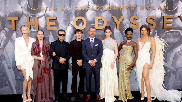 The Odyssey cast at the New York premiere