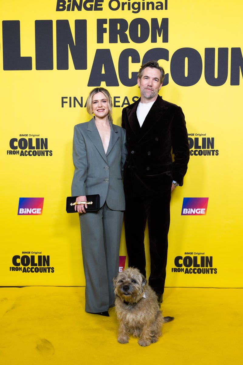 Harriet Dyer and Patrick Brammall with Colin at the Colin From Accounts final season event