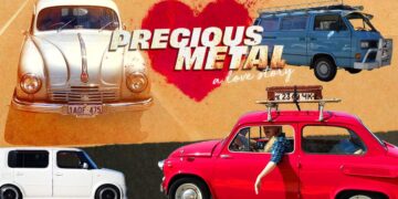 Precious Metal A Love Story key art with classic cars