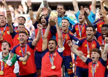 Spain players celebrate after winning the FIFA World Cup 2026 final