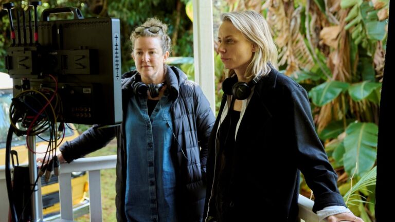 Executive Producer Kath Shelper with Director Gemma Lee behind the scenes on Echoes in Time
