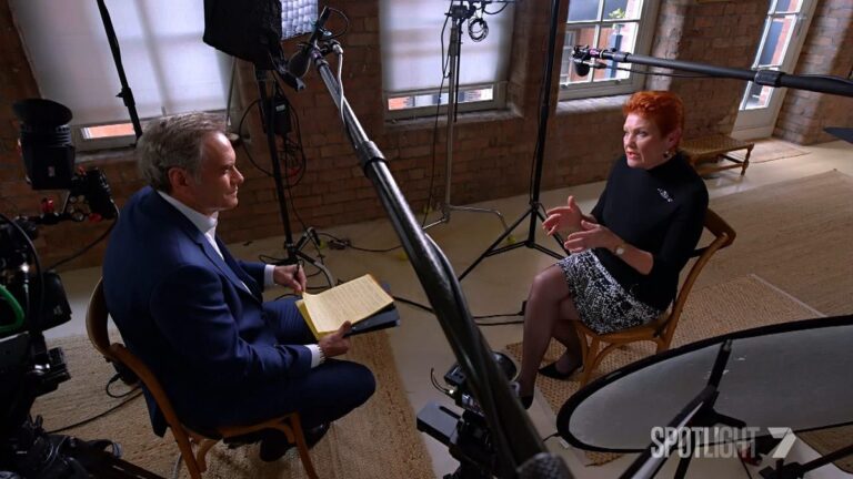 Liam Bartlett interviews Pauline Hanson for 7NEWS Spotlight