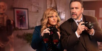 Mark Benton and Jo Joyner in Shakespeare and Hathaway season 5.