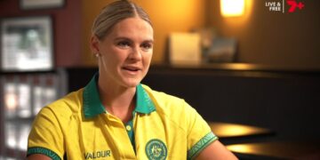Shayna Jack speaks during Seven and 7plus coverage of the Glasgow 2026 Commonwealth Games.