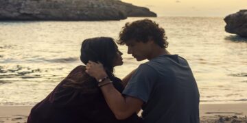 Maia Reficco and Fernando Lindez in The Last Sunrise on Prime Video.