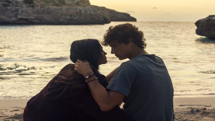 Maia Reficco and Fernando Lindez in The Last Sunrise on Prime Video.