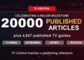 TV Central celebrates 20000 published articles with 4847 TV guides