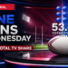 TV Central ratings graphic for 8 July 2026 showing Nine winning Wednesday with State of Origin rugby league imagery and 53.2% Total TV share.