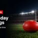 Realistic Australian football stadium image for Thursday TV ratings with TV Central label and AFL prime-time ratings text.