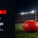 Realistic Australian football stadium image for Friday TV ratings with TV Central label and AFL ratings text.