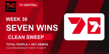 Weekly Ratings Australia Week 30 2026 feature image using official TV Central and Seven branding.