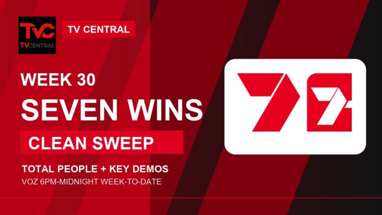 Weekly Ratings Australia Week 30 2026 feature image using official TV Central and Seven branding.