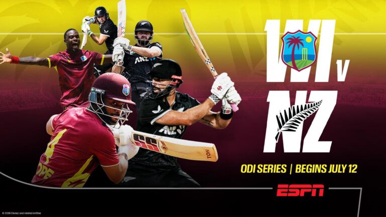 West Indies v New Zealand ODI series on ESPN