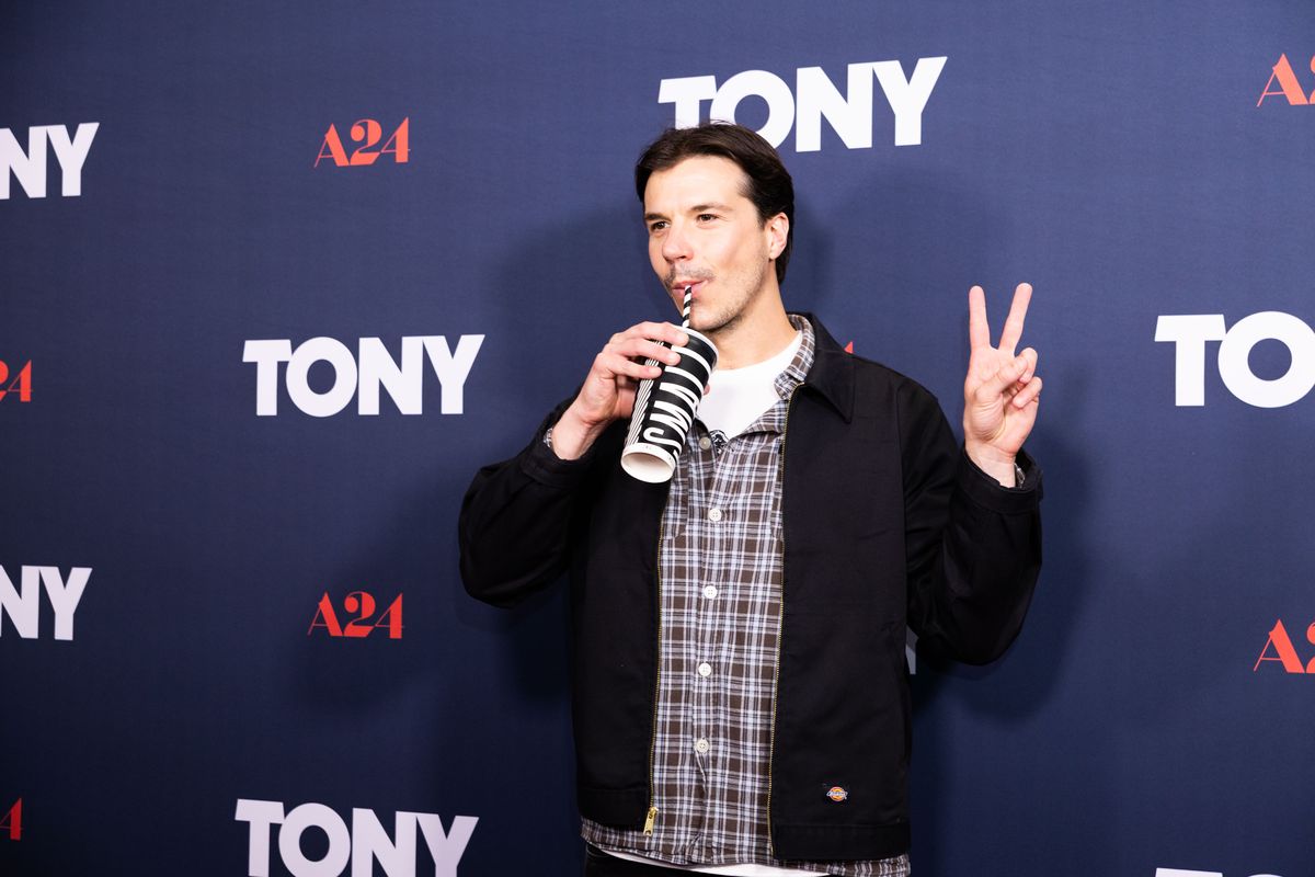 A speaker introduces A24's TONY at the Sydney preview screening.