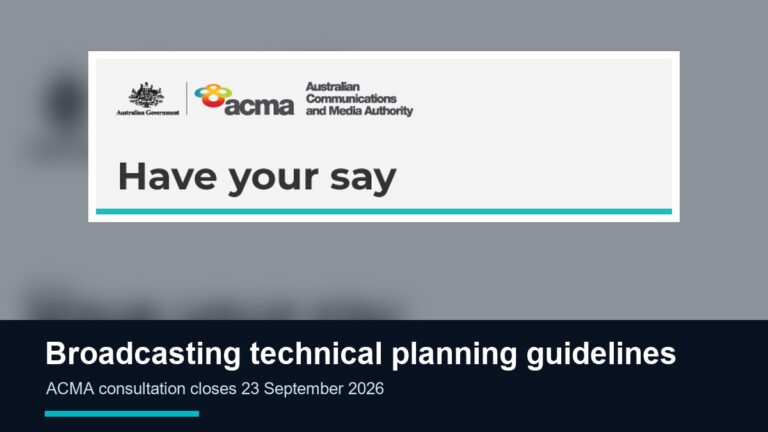 ACMA consultation on broadcasting technical planning guidelines