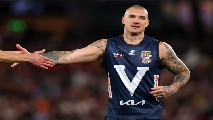 Dustin Martin during the AFL Legends Game for Prostate Cancer
