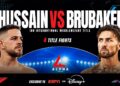 Alpha Boxing poster for Hussain versus Brubaker on ESPN and Disney+