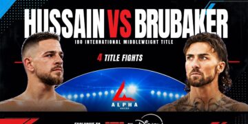 Alpha Boxing poster for Hussain versus Brubaker on ESPN and Disney+