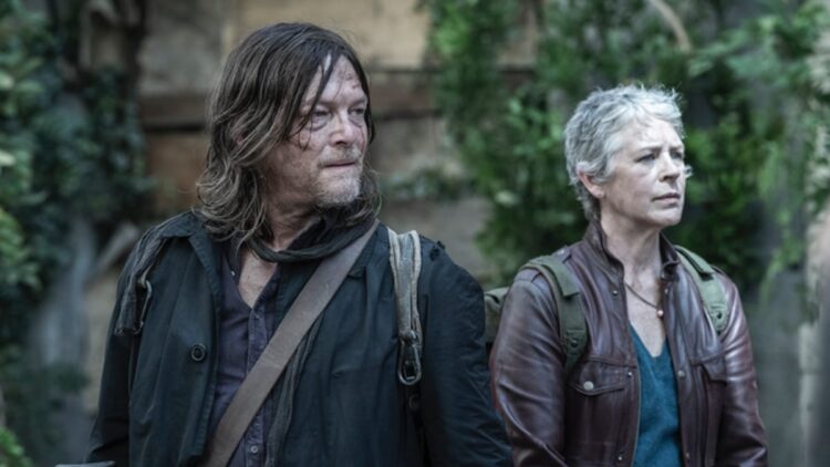 Norman Reedus and Melissa McBride in The Walking Dead Daryl Dixon season three