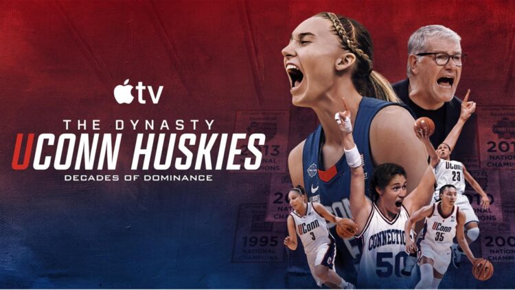 The Dynasty UConn Huskies key art on Apple TV.
