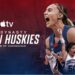 The Dynasty UConn Huskies key art on Apple TV.