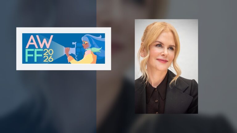 Nicole Kidman and AWFF 2026 artwork for the Australian Women's Film Festival announcement.