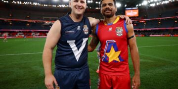 Four'N Twenty Legends Game footballers ahead of a big week of AFL on Channel 7 and 7plus Sport
