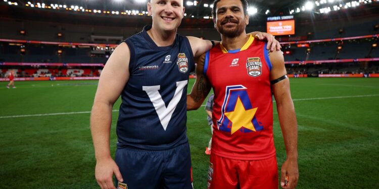 Four'N Twenty Legends Game footballers ahead of a big week of AFL on Channel 7 and 7plus Sport