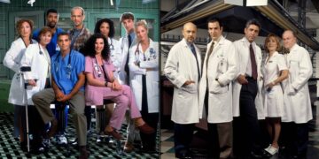Cast images from ER and Chicago Hope in a split-screen medical drama rivalry featured image