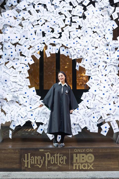 A Harry Potter fan at the Back to Hogwarts Day Owl Post Experience in Sydney