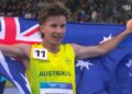 Isaac Beecroft competing in the men's 10,000m race walk at the Glasgow 2026 Commonwealth Games.