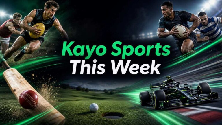 Kayo Sports weekly highlights artwork for 20 to 26 August 2026.