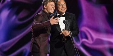 Robert Irwin and Sam Pang at the 2026 TV WEEK Logie Awards