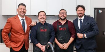 Manu Feildel, Angus, Simon and Colin Fassnidge on My Kitchen Rules on Channel 7 and 7plus.